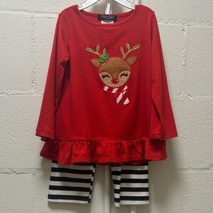 Red Reindeer Kids Matching Set